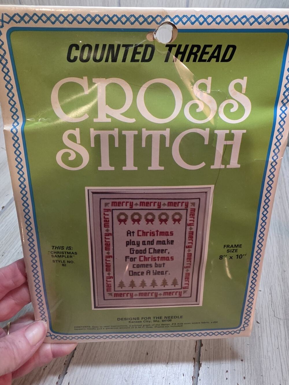 Vintage Counted Cross Stitch Kit Christmas Comes But Once A Year Crafting NIP